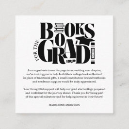 Cartão De Informações Retro Books For The Grad Graduation Checkerboard