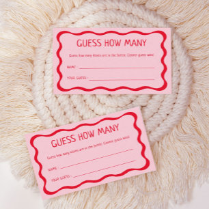 Cartão De Informações Retro Cor-De-Rosa, Imagina Quantos Jogo De Beijos