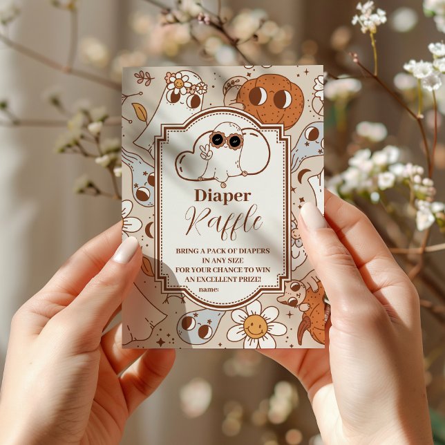 Cartão De Informações Retro Grooven Little Boo Raffle Diapper (Criador carregado)