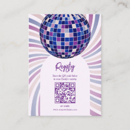 Cartão De Informações Retro Groovy Disco Bridal Shower Registry QR code