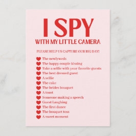 Cartão De Informações Retro I Spy Valentine Wedding Photo Game