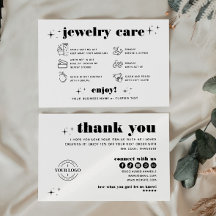 Retro Modern JewelCare Obrigado Logotipo Business