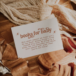 Cartão De Informações Retro Terracotta - Livros De Chá de fraldas Para B