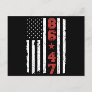Cartão De Informações Retro Vintage EUA Flag 86 47 Anti Trump