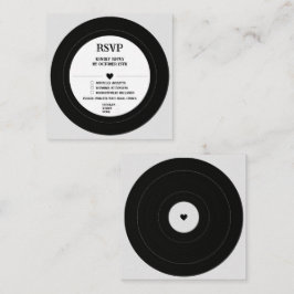 Cartão De Informações Retro Vintage Vinyl Record RSVP