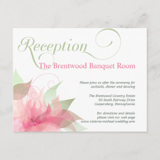 Cartão De Informações Reunião de Casamento Floral Rosa e Branco Stargaze