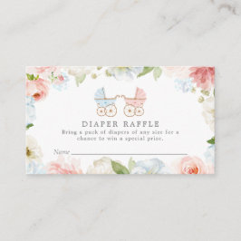 Cartão De Informações Revelação de Gênero Rosa e Azul Sorteio de Fraldas