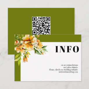 Cartão De Informações Rhododendron flores laranja amarelo casamento