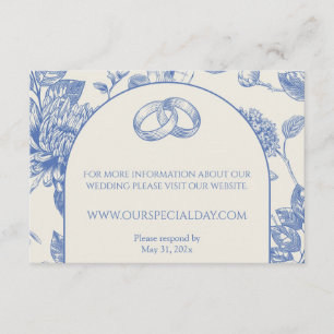 Cartão De Informações Rich Blue Floral Floral Floral Floral Floral Flora