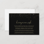 Cartão De Informações Rico Confetti Dourado Script Honeymoon Wish<br><div class="desc">Este cartão de rico de guião de mel em lua de mel é perfeito para um casamento rústico. O simples e elegante design apresenta um espumante confete de ouro acoplado a uma tipografia de na moda.</div>