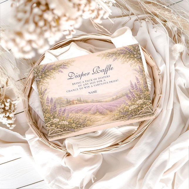 Cartão De Informações Rifa de Fraldas do Campo de Lavanda (Criador carregado)