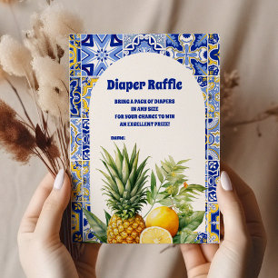 Cartão De Informações Rife de chá de fraldas de limão de azulejos italia