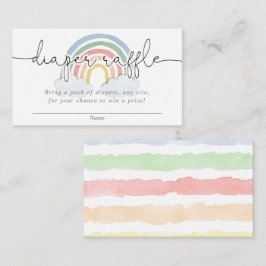 Cartão De Informações Rife de fralda arco-íris pastel de aquarelas