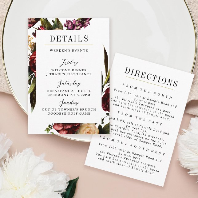 Cartão De Informações Riqueza do Casamento Colorido Primavera (Criador carregado)