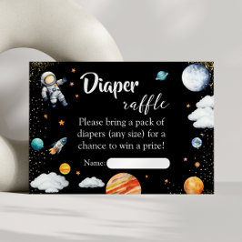 Cartão De Informações Rocket Space Diaper Raffle Card Black Baby Boy