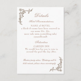 Cartão De Informações Rococo Florentine Monocromático Monograma