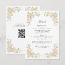 Rococo Garden Ornate Floral Wedding QR Details