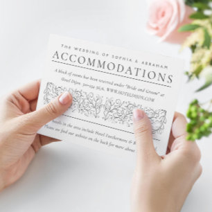 Cartão De Informações Rolagem Formal Deixa Alojamentos Pretos Brancos