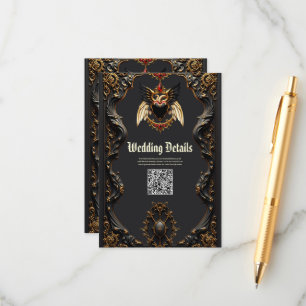 Cartão De Informações Romance Gótico, nas Sombras do Amor.