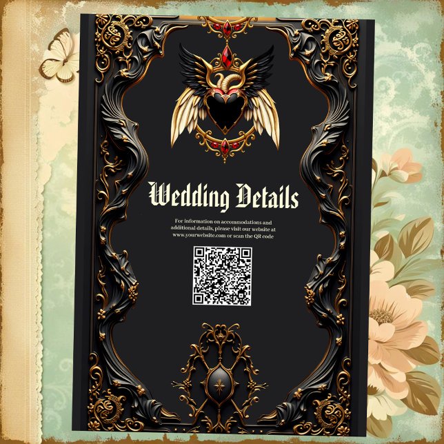 Cartão De Informações Romance Gótico, nas Sombras do Amor. (Criador carregado)