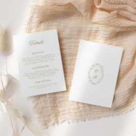 Cartão De Informações Romantic Baroque Ornate Frame Wedding Details