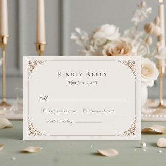Cartão De Informações Romantic French Heron Wedding Suite RSVP Card