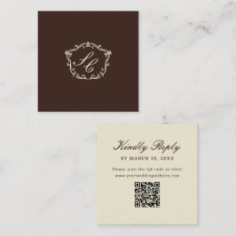 Cartão De Informações Romantic Western Monogram Wedding QR Code