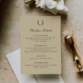 Cartão De Informações Romantic Western Ranch Wedding Details