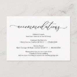 Cartão De Informações Romântico Elegante, Preto, Alojamentos