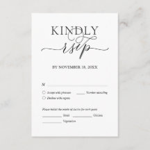 Romântico moderno, Script Negro, RSVP de Janto de 