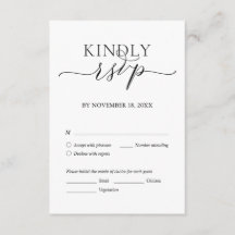Romântico moderno, Script Negro, RSVP de Janto de 