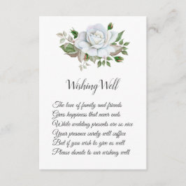 Cartão De Informações Rosa Branca Greenerescência Foliage Casamento Dese