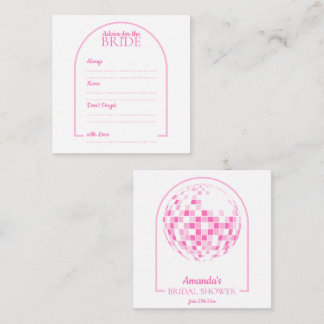 Cartão De Informações Rosa claro Disco Boogie Advice para a Noiva