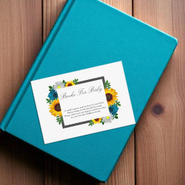 Cartão De Informações Rosa Daisy Floral Chá de fraldas