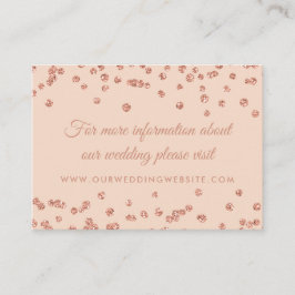 Cartão De Informações Rosa do Site de Casamento - Lente Dourada Glitter