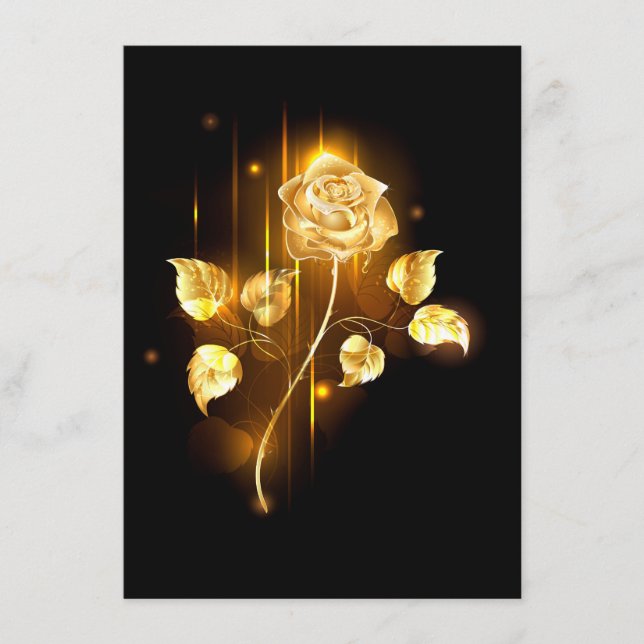 Cartão De Informações Rosa dourada ( rosa de ouro ) (Frente)