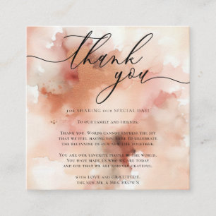 Cartão De Informações Rosa Dourado Aquarela Rosa Casamento Obrigado