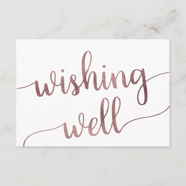 Cartão De Informações Rosa Dourado Casamento Desejando Bem (Frente)