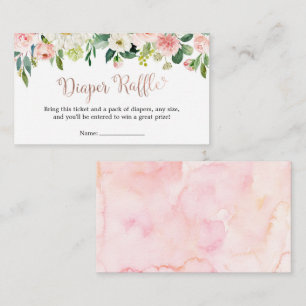 Cartão De Informações Rosa Dourado Guarda-chuva Chá Raffle Fralda