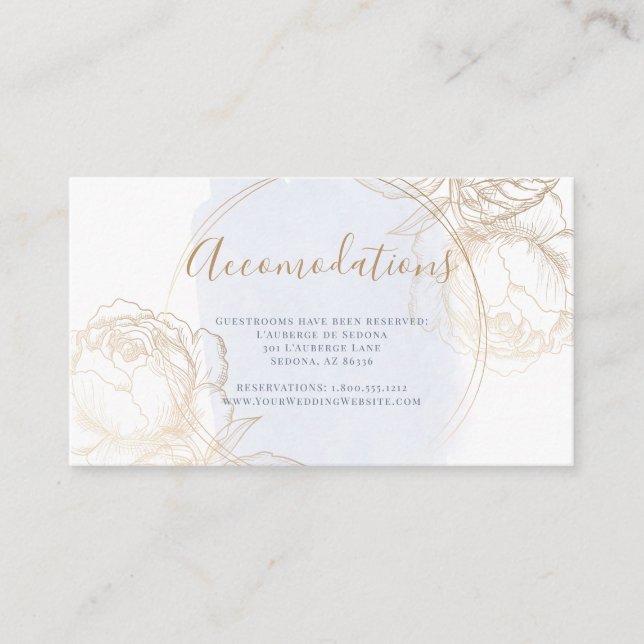 Cartão De Informações Rosa Dourado sem guelras de poeira azul (Frente)