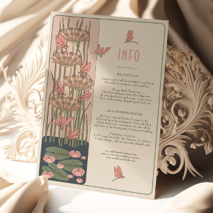 Cartão de Informações Rosa Dragonflies Casamento A