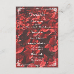Cartão De Informações Rosa Romântica | Detalhes Florais Casamento Editáv