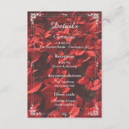 Cartão De Informações Rosa Romântica | Detalhes Florais Casamento Editáv