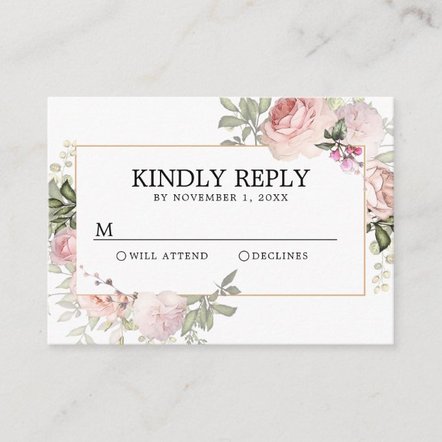 Cartão De Informações Rosa Rosa Rosa Rosa Rosa Rosa Brilhante Quinceaner (Frente)