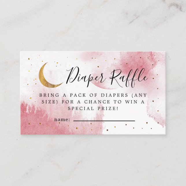 Cartão De Informações Rosa Sobre A Fralda Da Lua Raffle (Frente)