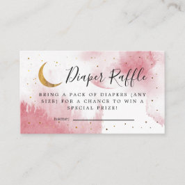 Cartão De Informações Rosa Sobre A Fralda Da Lua Raffle
