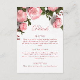 Cartão De Informações Rosas 3D Flores Silvestres Brancas