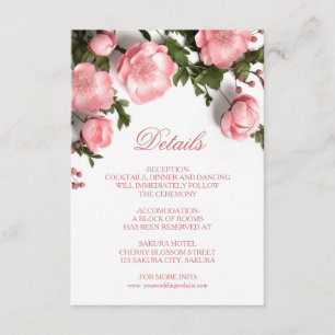 Cartão De Informações Rosas 3D Flores Silvestres Brancas