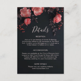 Cartão De Informações Rosas 3D Flores Silvestres Sombrio
