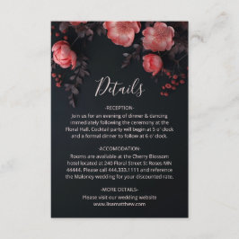 Cartão De Informações Rosas 3D Flores Silvestres Sombrio